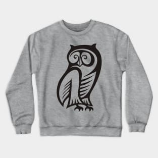 Owl Symbol Black Crewneck Sweatshirt